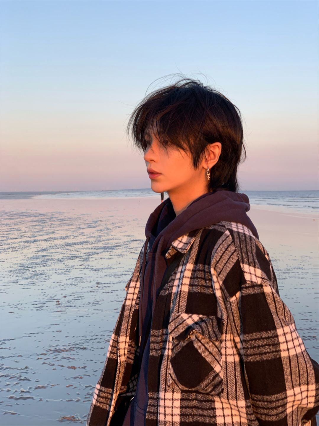 狼尾头鲻鱼头武士头假发男长发男士全头套正太男生短发韩版帅气