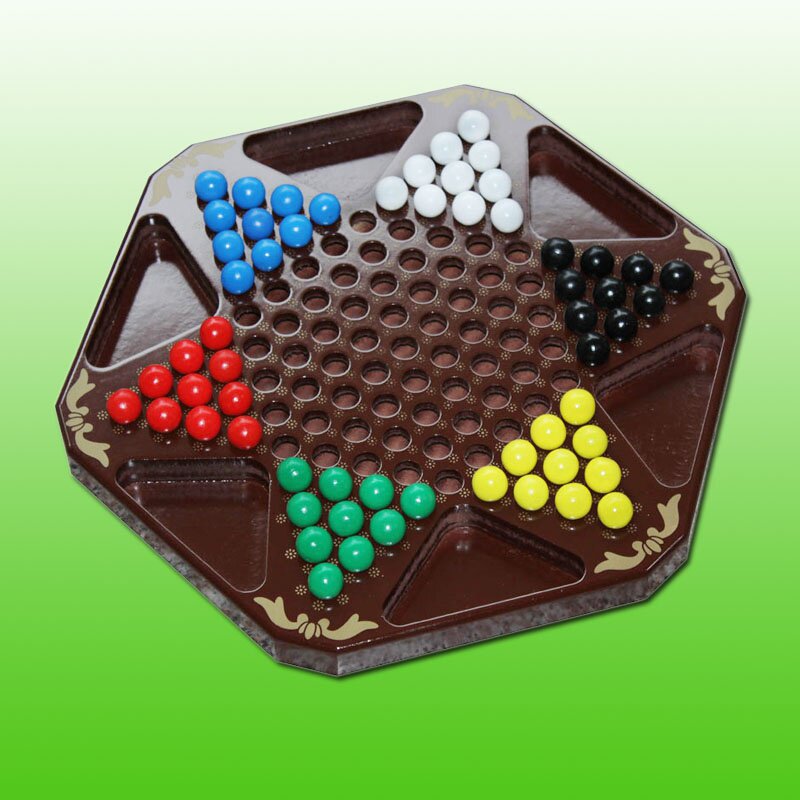 成人六角跳棋儿童益智跳跳棋大号带盖怀旧玻璃弹珠跳棋送备用棋子