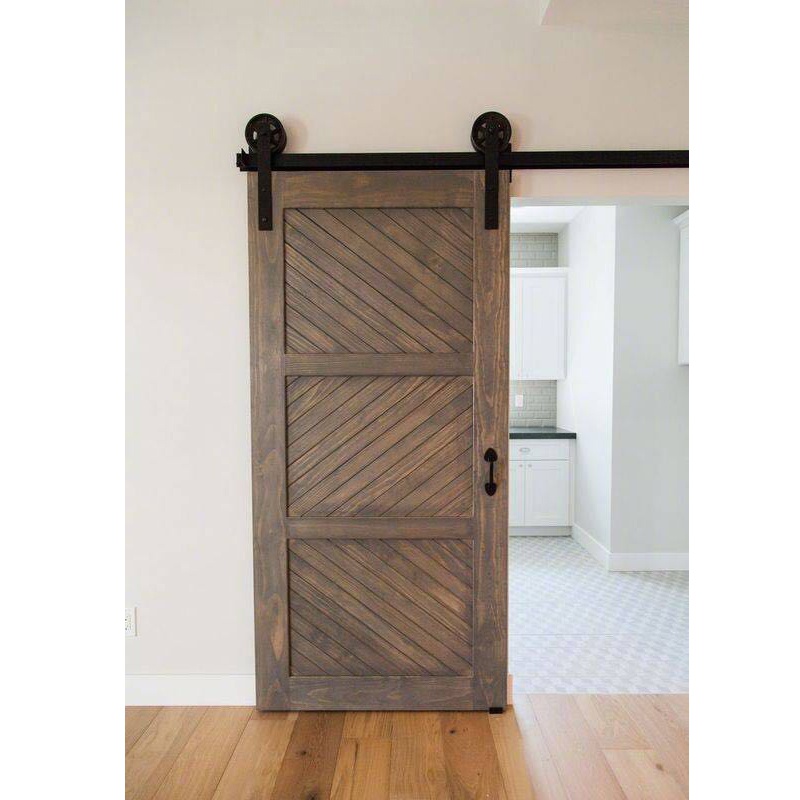 一折实木玻璃门_w北欧复古网红谷仓门实木门厨房门卫生间门美式推拉门