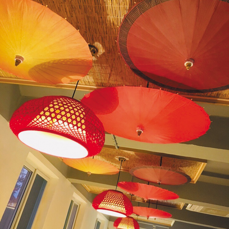 装饰伞吊顶饭店中国风油纸伞女古风小号流苏古代汉服配饰舞蹈雨