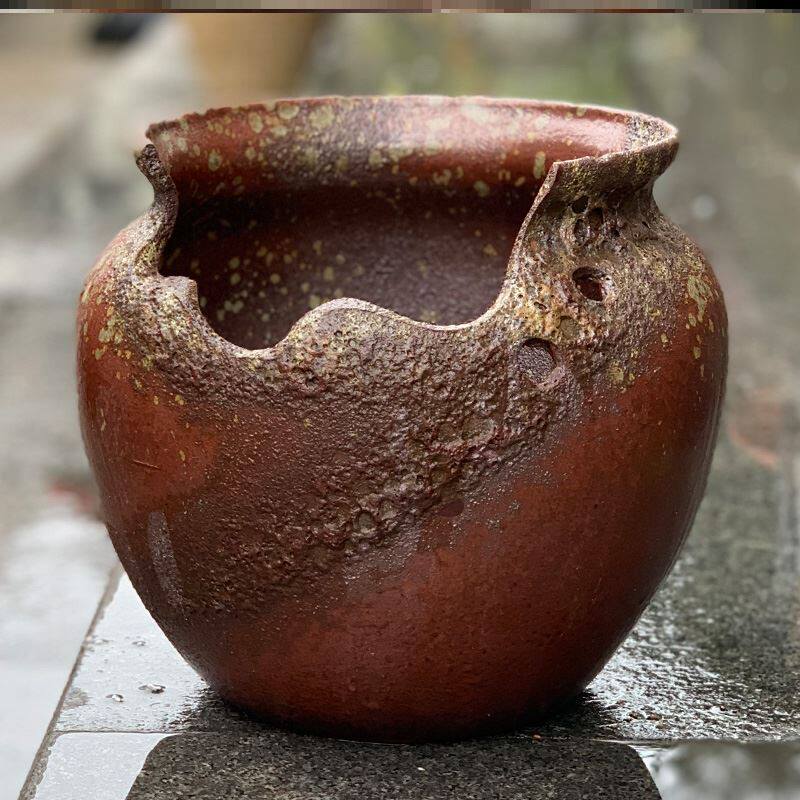 花盆划肉透气特大盆花瓶组合罐子破口悬崖多土缺口套装陶瓷高盆