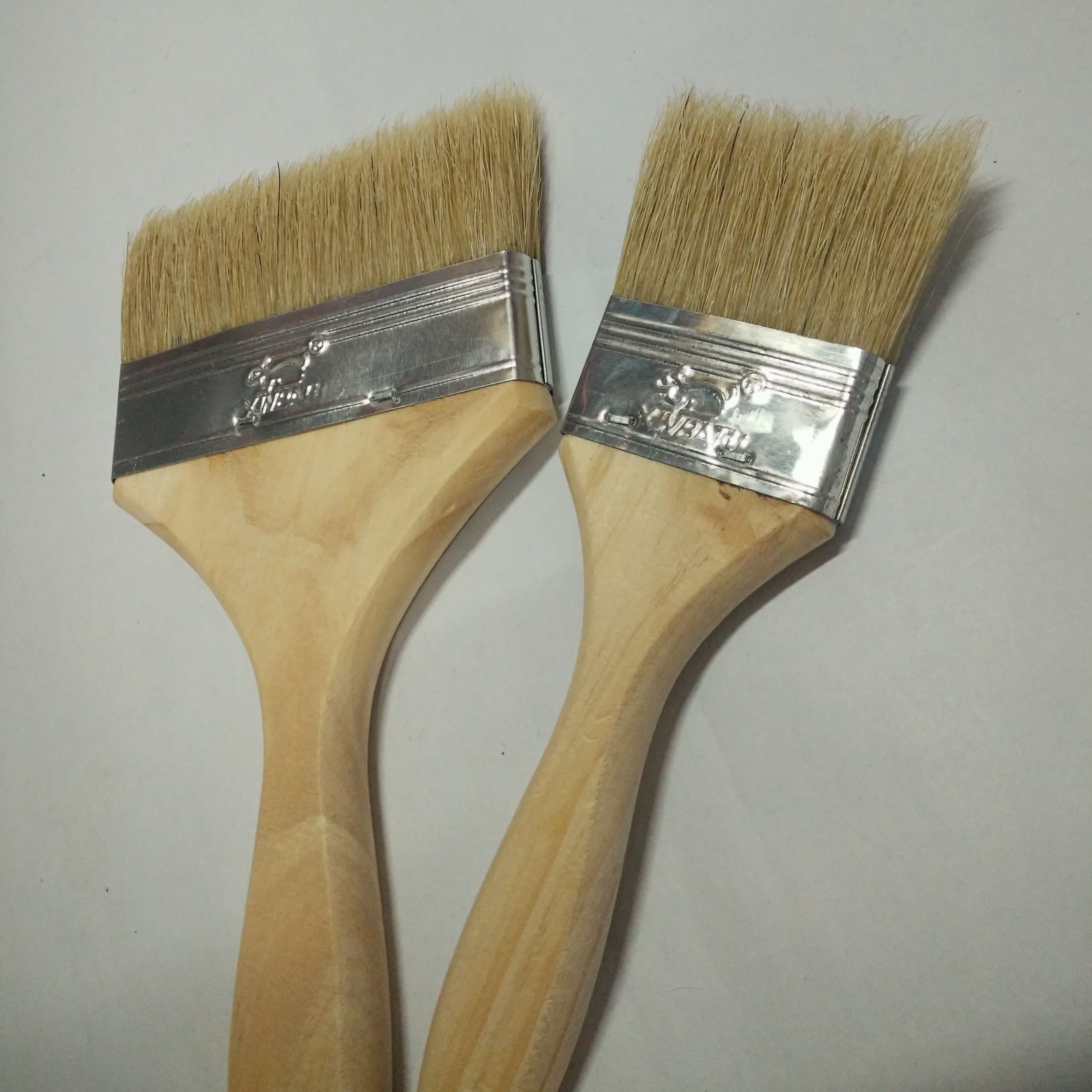 油漆毛刷加长加厚猪鬃毛刷子烘焙刷子涂刷工具不掉毛软毛刷2寸3寸