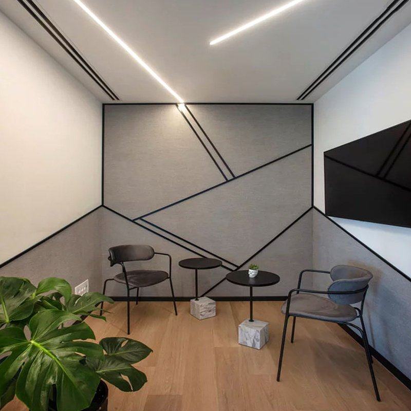 暗藏灯槽吊顶led线条灯线形铝合金u型明装长条铝槽嵌入式黑色钛金