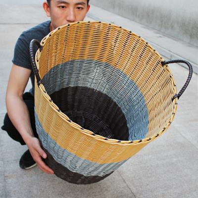 塑料衣服脏衣篮脏收纳藤编筐衣物家用洗衣篮衣篓玩具桶编织框篓子