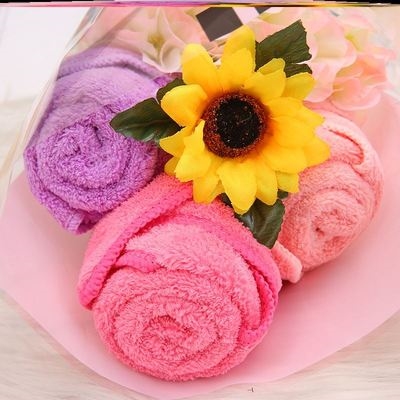 小礼客户情人节老师创意花送教师节庆生手工礼物定制新款毛巾造型