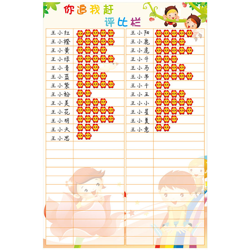 小学生奖励积分表榜墙贴班级教室布置装饰小组评比栏光荣榜表扬