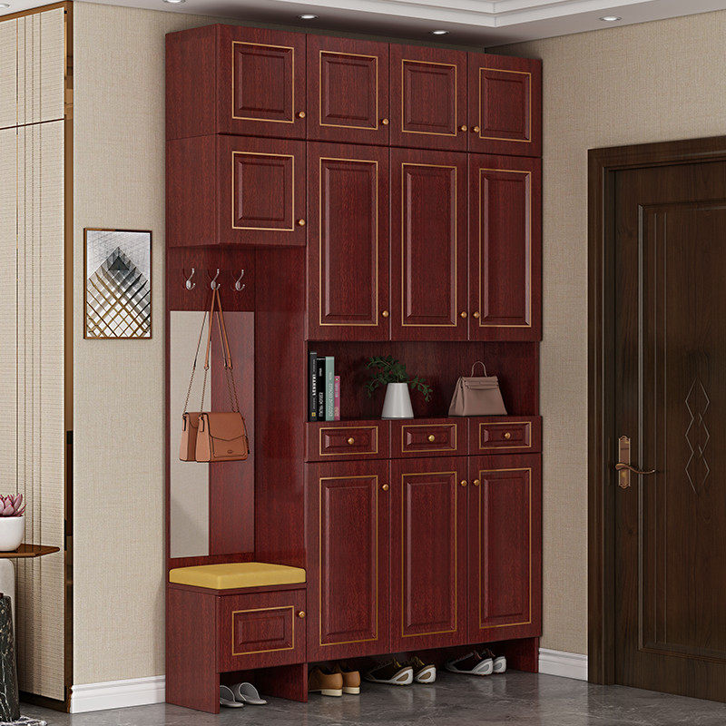 定制入门入户新中式鞋柜到顶玄关一体家用门口大容量新款2020爆款