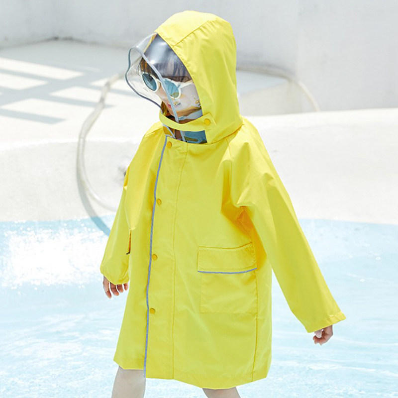 儿童雨衣男童女童男孩小学生幼儿园宝宝雨衣纯色时尚简约雨披潮