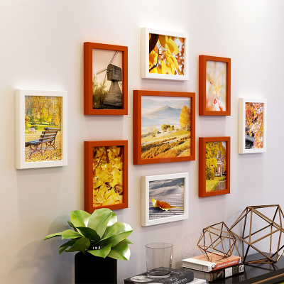 相框挂墙墙壁创意组合简约画框q墙上装饰婚纱照相片7寸10寸免打孔