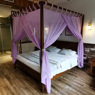 博帏定做吊带整体款床幔东南亚风格民宿客栈纱幔四柱架子床床帘