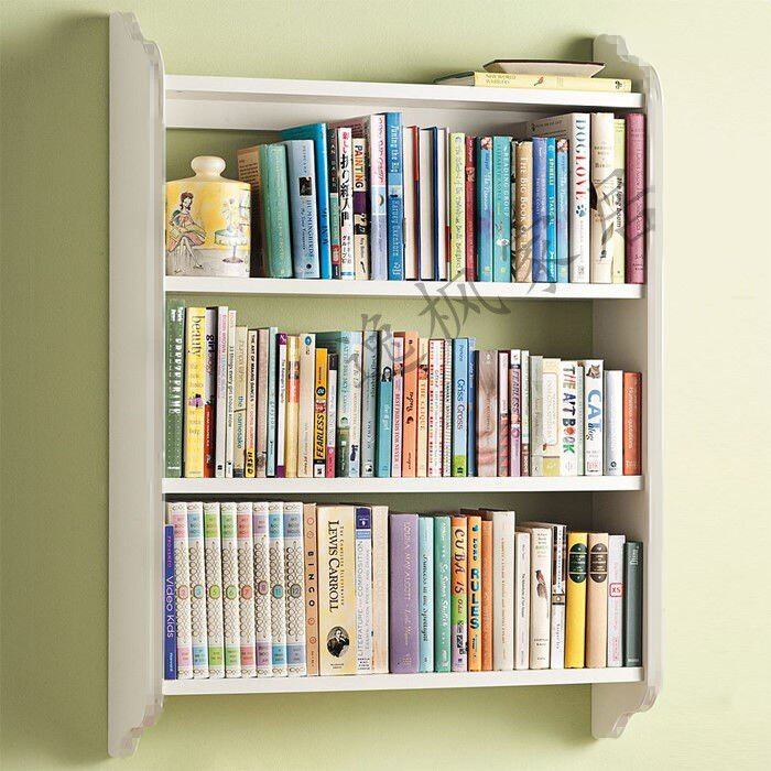 儿童壁挂书架墙上置物架书架隔板吊柜卧室书柜壁挂小书架客厅创
