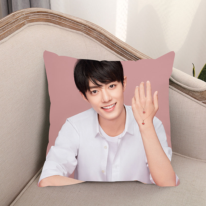 新款1肖战抱枕定制陈情令魏无羡周边印照片真人双面玩偶靠枕生