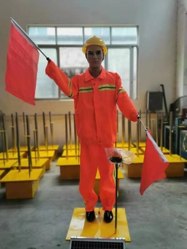 太阳能保通机器人仿真指挥员高速摇旗安全员交通指挥道路施工假人