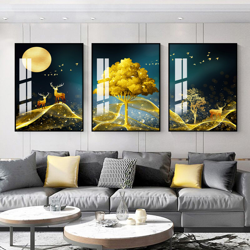 墙画_墙上装饰创意网红墙墙面电视背景品室内合挂画餐厅壁画轻奢墙画