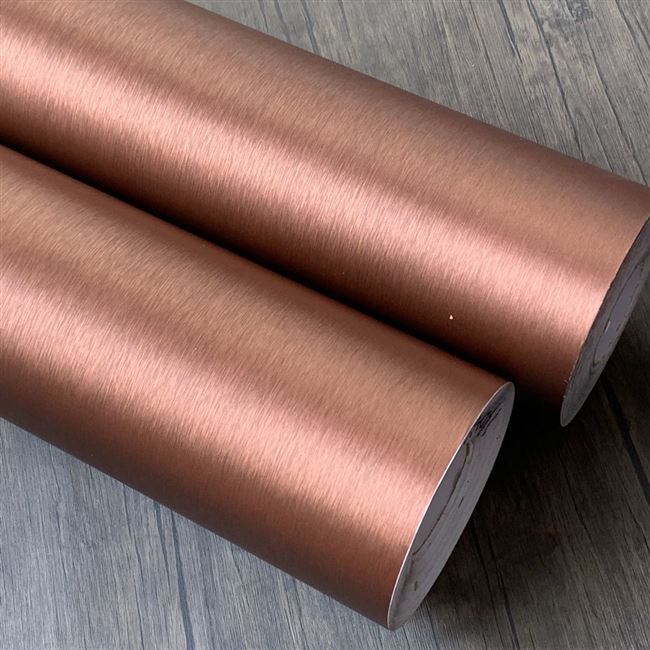 贴膜金属拉丝古铜色效果自粘墙纸壁纸家具电器i翻新贴纸展厅展柜