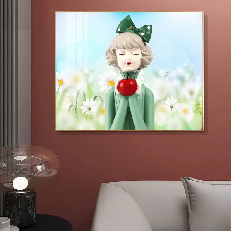 新品晶瓷镶钻网红泡泡女孩室内装饰简约客厅餐厅走廊卡通挂画金属