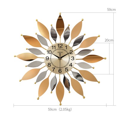 新品美式时尚艺术时钟静音钟表客厅装饰轻奢挂钟