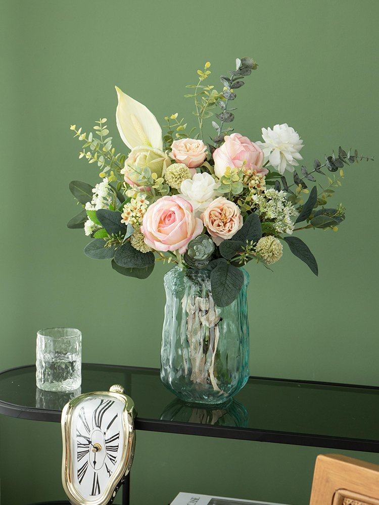 北欧玫瑰花束仿真花手捧ins小清新客厅餐桌假花装饰夏栖