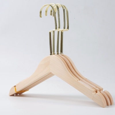 服装店实木衣架无漆原木防滑女款木质衣挂无油漆长勾儿童衣撑裤夹