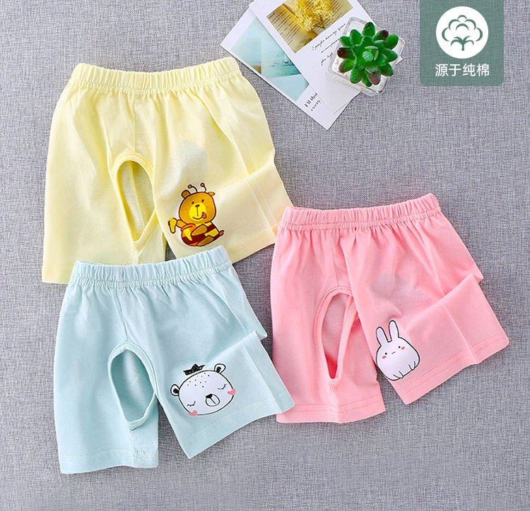儿童开裆裤夏婴儿短裤夏季纯棉男宝宝薄款女童小孩幼儿裤休闲外穿