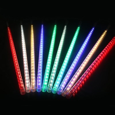 太阳能流星雨led灯管防水景观亮化圣诞节日装饰挂树七彩灯串户外