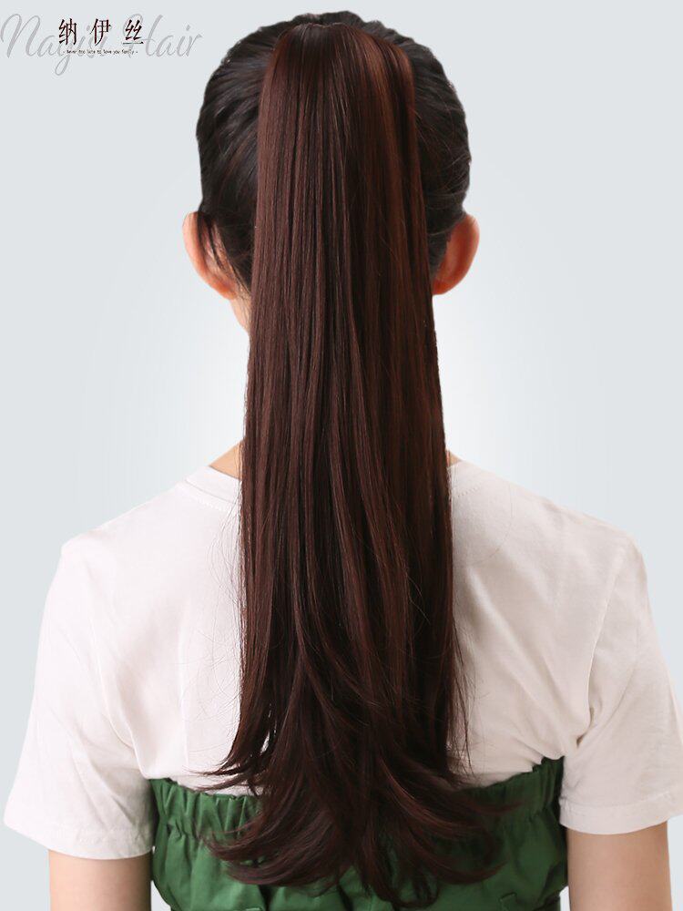 假发女长发烫发抓夹高马尾假发片中长卷发自然网红微卷大波浪辫子