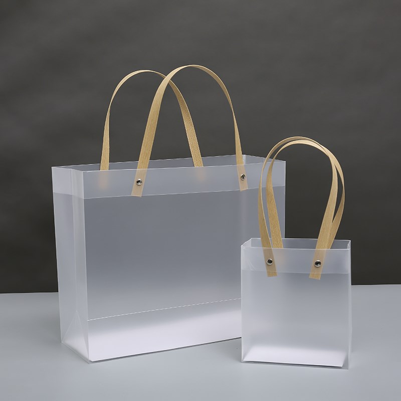 厂家直销pvc透明磨砂手提袋服饰购物袋婚庆礼盒伴手礼品袋包装袋