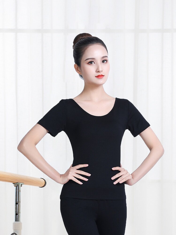 舞蹈练功服上衣形体训练跳舞衣服古典芭蕾中国瑜伽拉丁舞练功服女