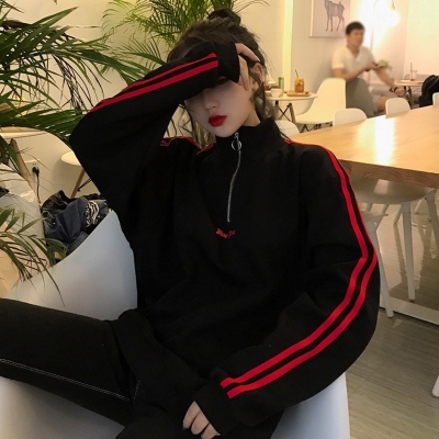 女生秋季长款卫衣网红同款图片