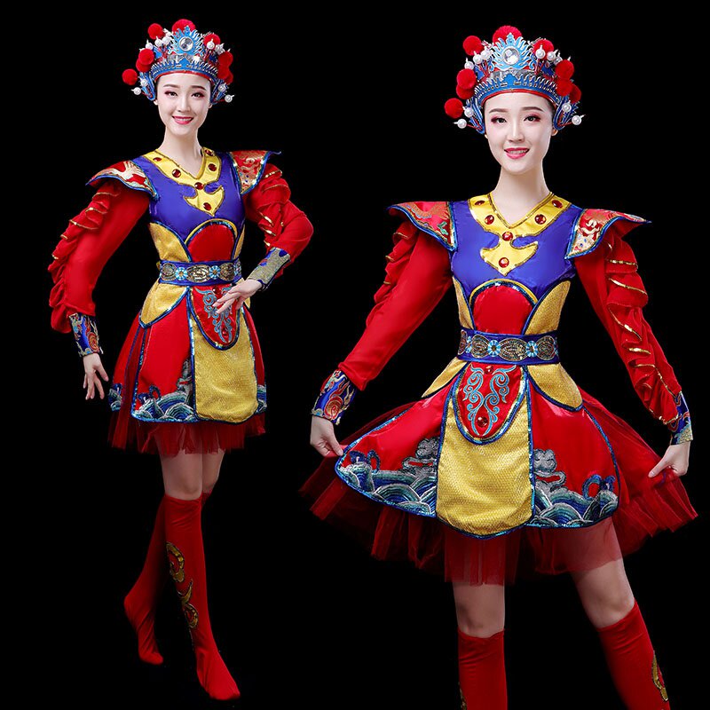 打鼓服演出服女成人现代秧歌服民族中国风腰鼓水鼓开场舞蹈服装