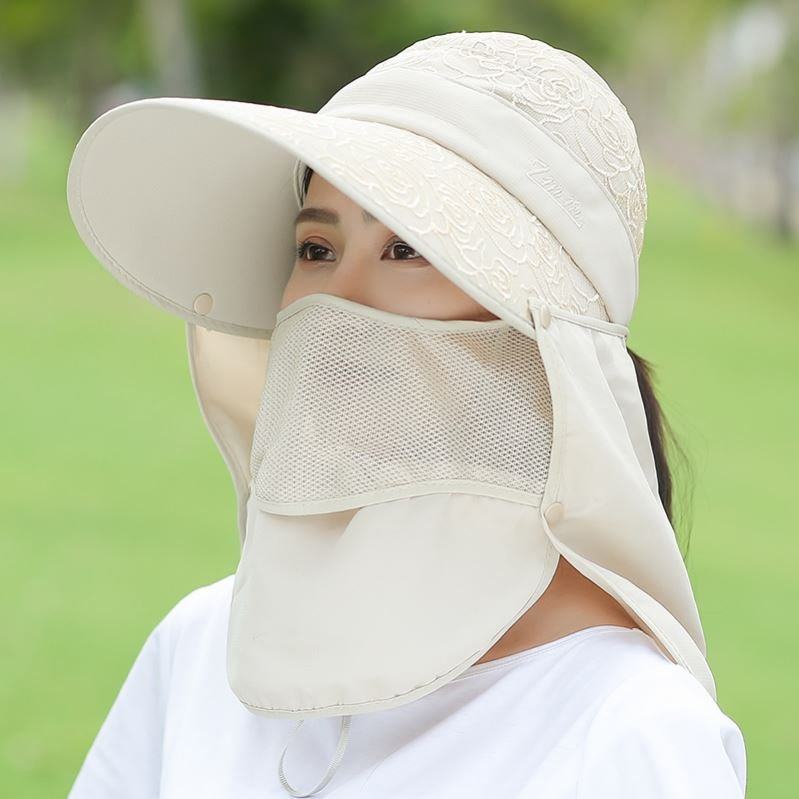 防紫外线遮阳帽子防晒可折叠百搭夏天户外采茶出游凉帽女士太阳
