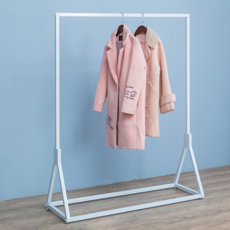 侧挂服装架上墙白色图片