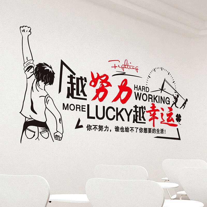 励志墙贴纸自粘墙纸小学高中学校教室班级布置文化墙装饰宿舍贴画