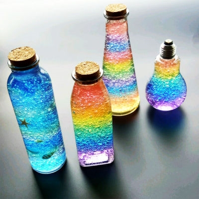 宝宝海洋玻璃瓶泡球的装水水宝宝玩具培泡瓶子水宝宝女水晶大珠珠