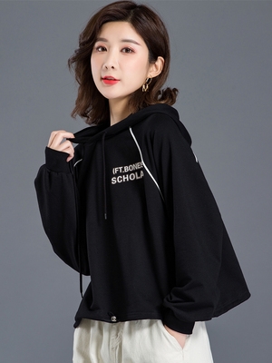 黑色短卫衣女薄价格