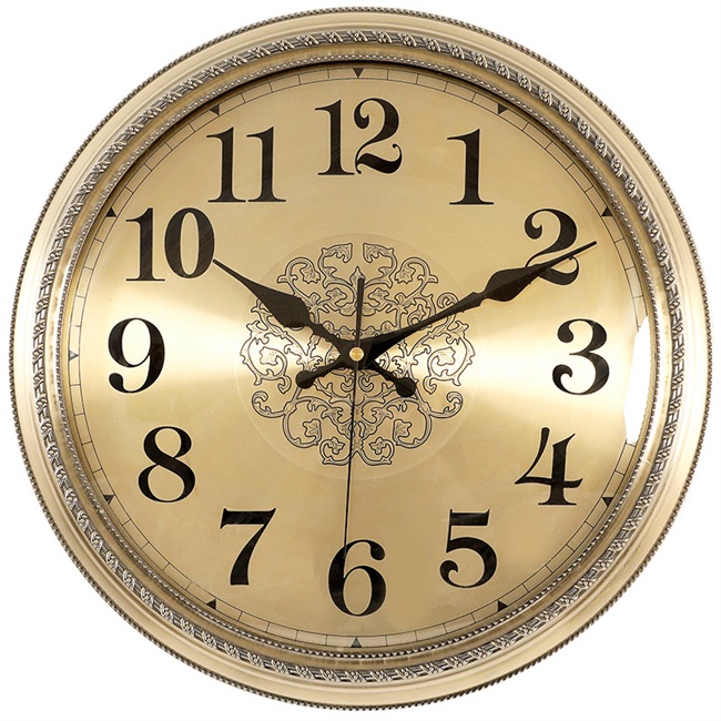 轻家用客厅宾馆酒店圆形金色欧式挂表大号简约挂钟挂钟前台奢