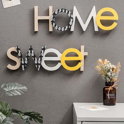 ins创意英文字母墙上木质装饰品房间玄关墙面挂件北欧墙壁挂饰