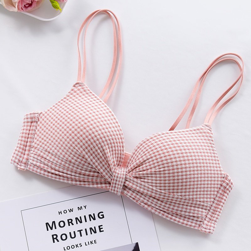 少女内衣无钢圈女高中w生大学育文胸聚拢青春期薄款初中生胸罩