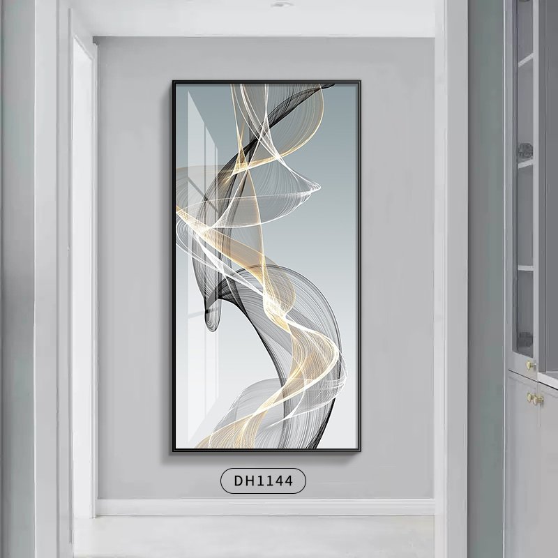 律动入户玄关装饰画抽象轻奢楼梯挂画s现代简约玄幻走廊尽头壁画