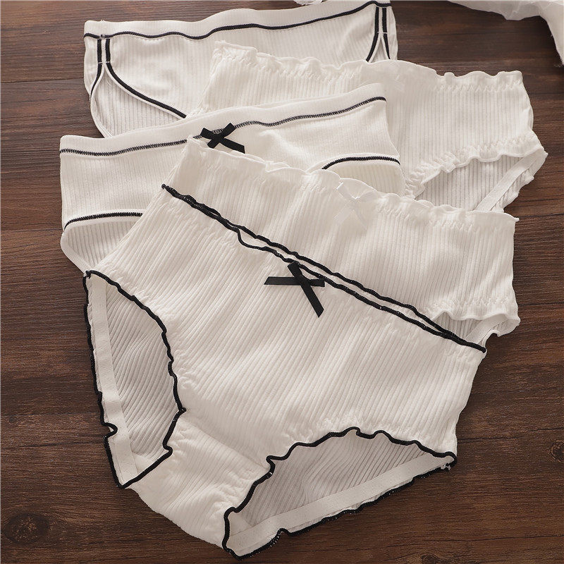 5条白色内裤女棉简约纯色少女日系女生全棉透气学生高中冬