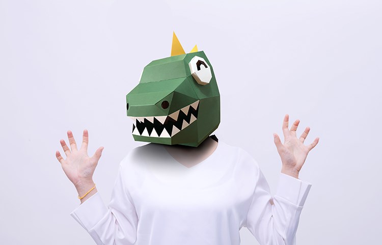 年会小怪兽纸模全脸t面具儿童男孩手工制作玩具学校表演道具手办