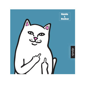 正品ripndip中指白色贱猫土舌头外星人毛绒公仔玩具抱枕生日礼物