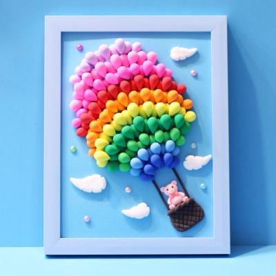 木框无味新款套装自制超轻c粘土作品成品场景q互动材料黏土画框.