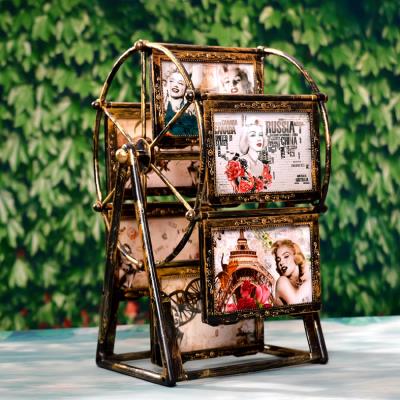 创意diy定制照片风车旋转相框摆台相册结婚生日纪念圣诞节小礼品