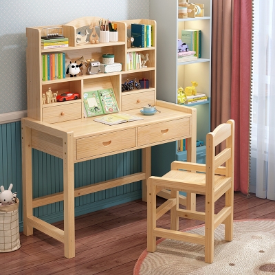 环保儿童学习桌可升降实木写字桌椅套装小学生书桌家用课桌作业桌