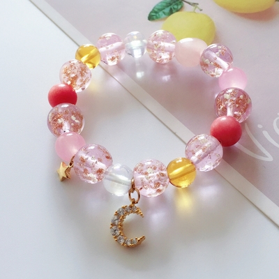 儿童水晶手链糖果色图片