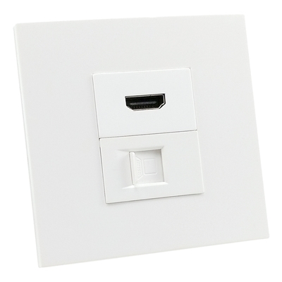 家恩 86暗装hdmi高清带电脑网线插座面板 4k多媒体hdmi线接口端口