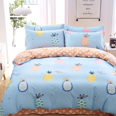 床单被罩枕套三件套单人可爱图片