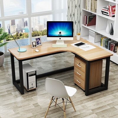简约拐角电脑桌台式家用转角时尚l形桌经济型卧室墙w角书桌学习桌