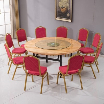 一套复古普通落地式m公寓小型饭店餐桌大圆桌转盘玻璃桌面板圆形